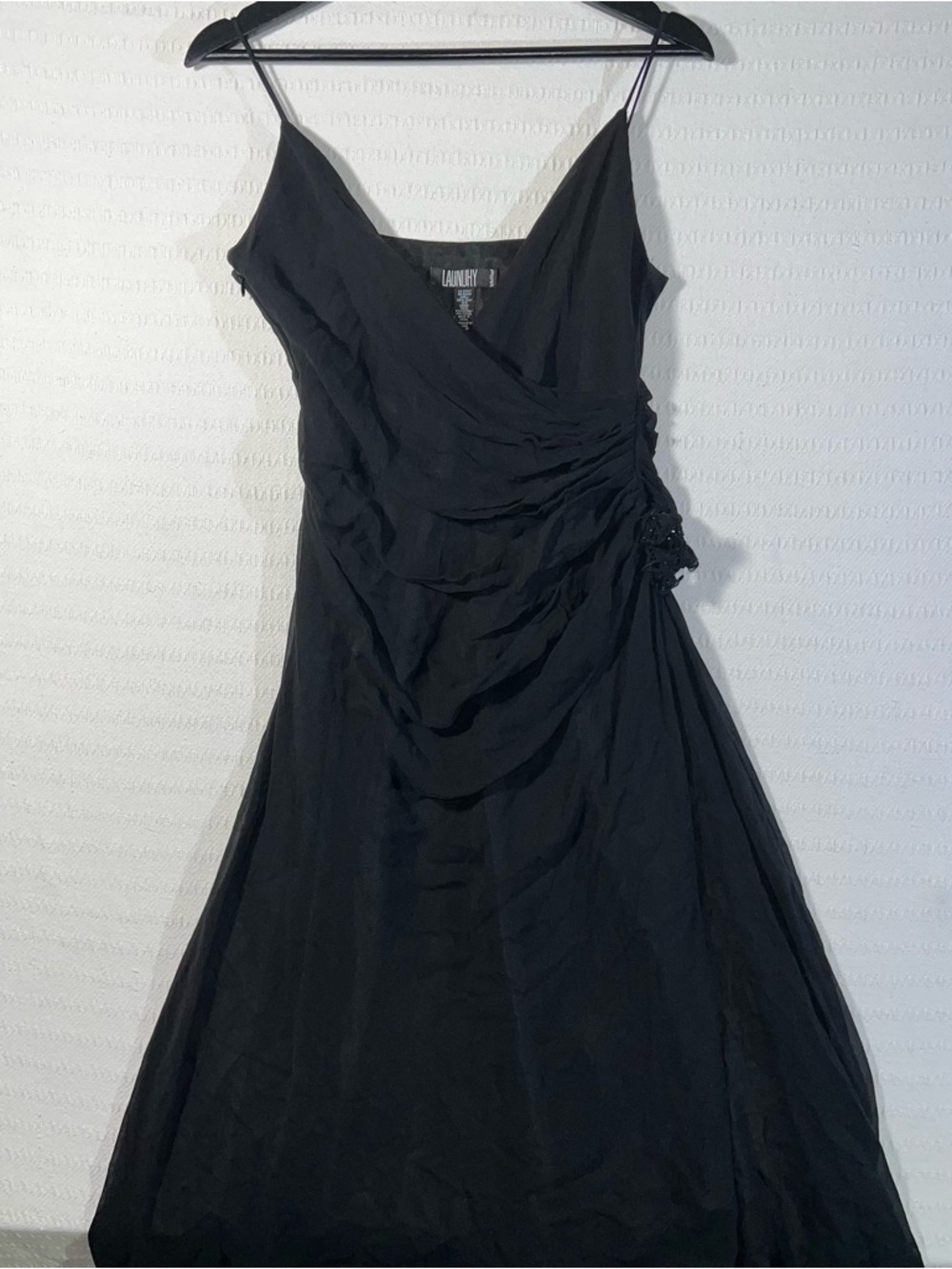 Laundry by Shelli Segal Silk Asymmetrical Midi Dress Sz 10 Y2K Fairy Whimsygoth